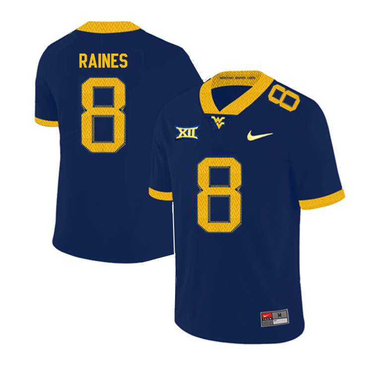 2019 Men #8 Kwantel Raines West Virginia Mountaineers College Football Jerseys Sale-Navy - Click Image to Close